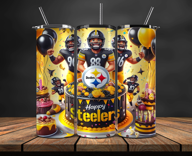 Pittsburgh Steelers Tumbler Wrap, NFL Trendy Tumbler 04