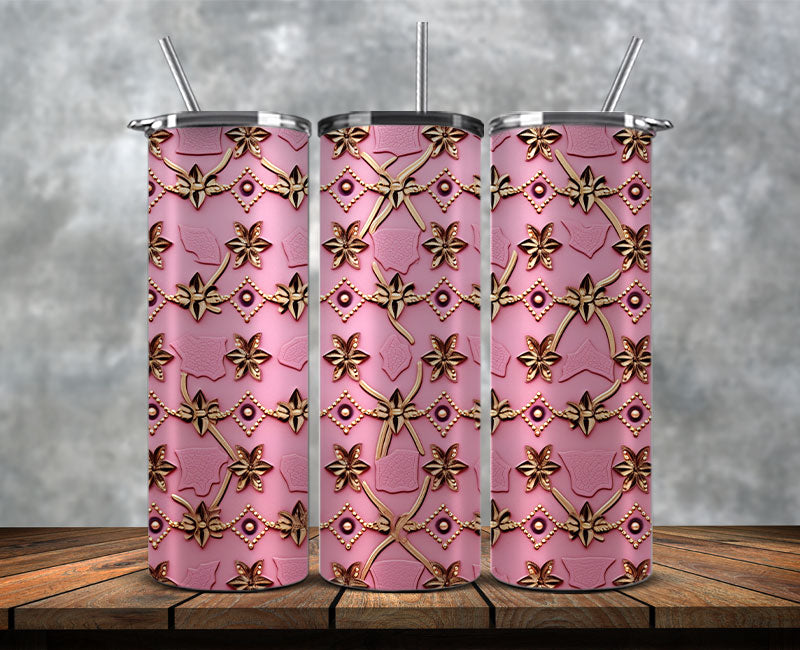 Fashion Tumbler Png, Luxury Skinny Tumbler, Coach Tumbler Png, Pattern Logo Fashion Tumbler Png 04