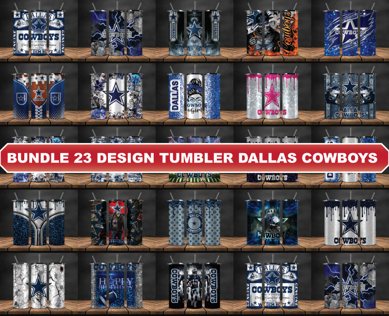 Bundle NFL Logo Tumbler Wrap,Team Dallas Cowboys Bundle Sport Tumbler ...
