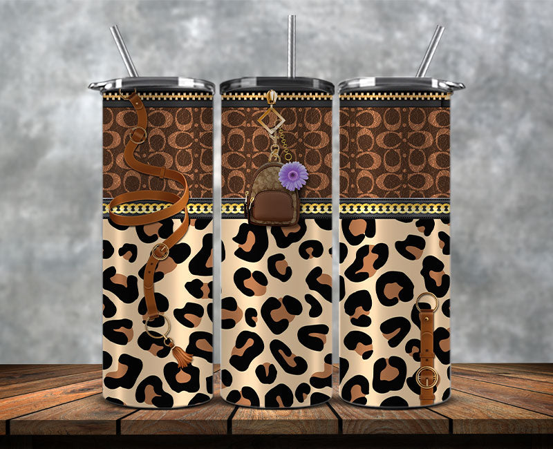 Fashion Tumbler Png, Luxury Skinny Tumbler, Coach Tumbler Png, Pattern Logo Fashion Tumbler Png 54