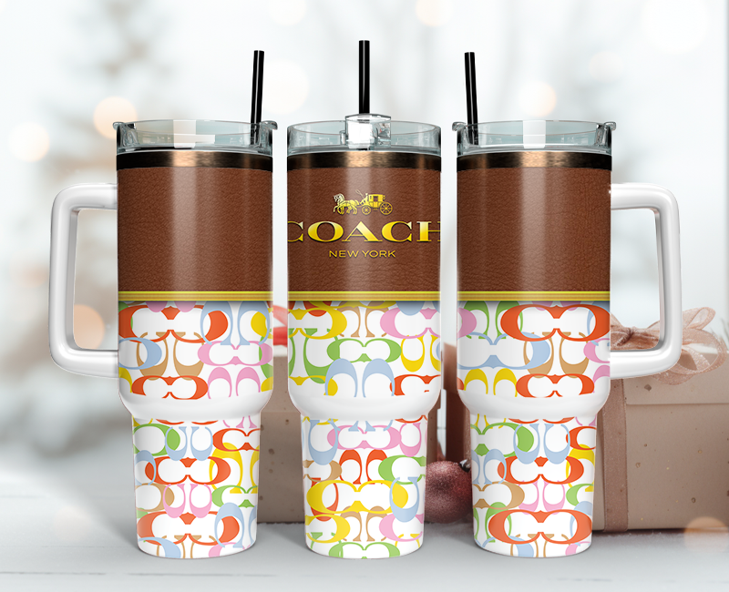 Coach Tumbler Wrap 40oz,Tumbler Wrap with Logo Fashion - Instant PNG File 54