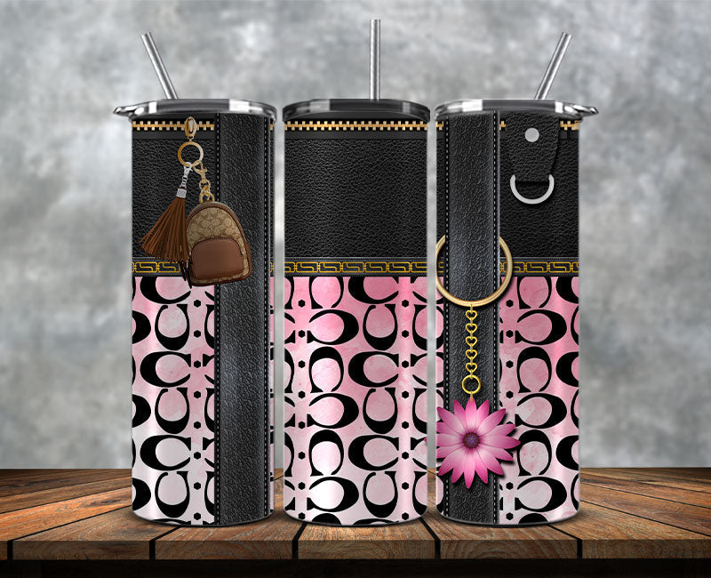 Fashion Tumbler Png, Luxury Skinny Tumbler, Coach Tumbler Png, Pattern Logo Fashion Tumbler Png 60