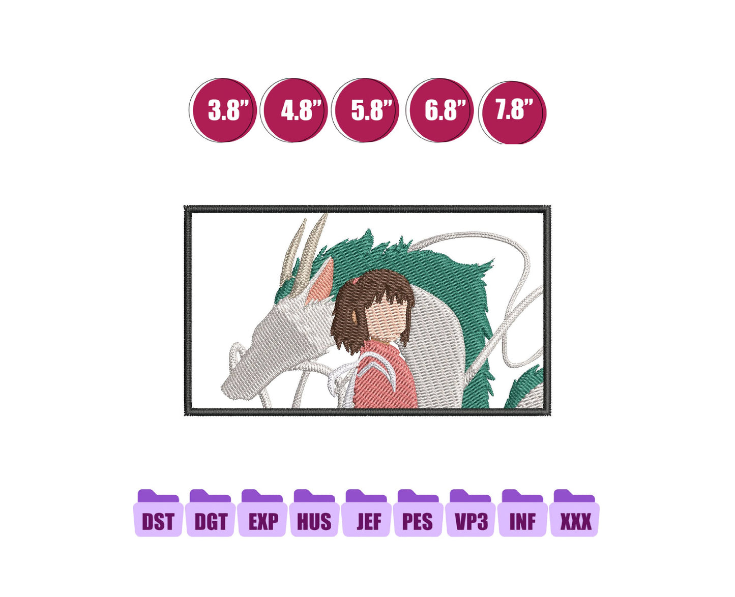 Chihiro Anime Embroidery Design, Digital Anime Embroidery File 61