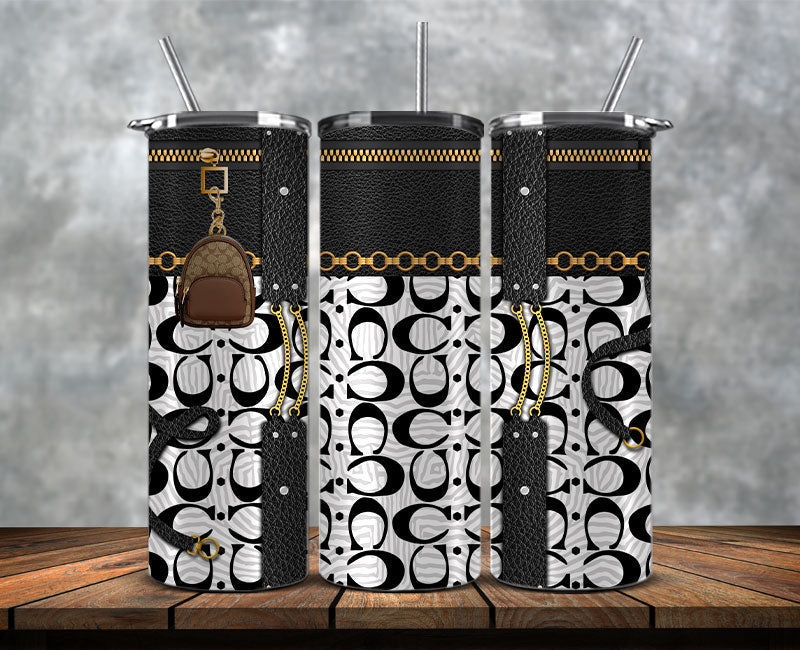 Fashion Tumbler Png, Luxury Skinny Tumbler, Coach Tumbler Png, Pattern Logo Fashion Tumbler Png 61
