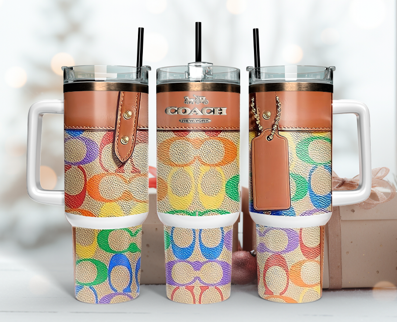 Coach Tumbler Wrap 40oz,Tumbler Wrap with Logo Fashion - Instant PNG File 61