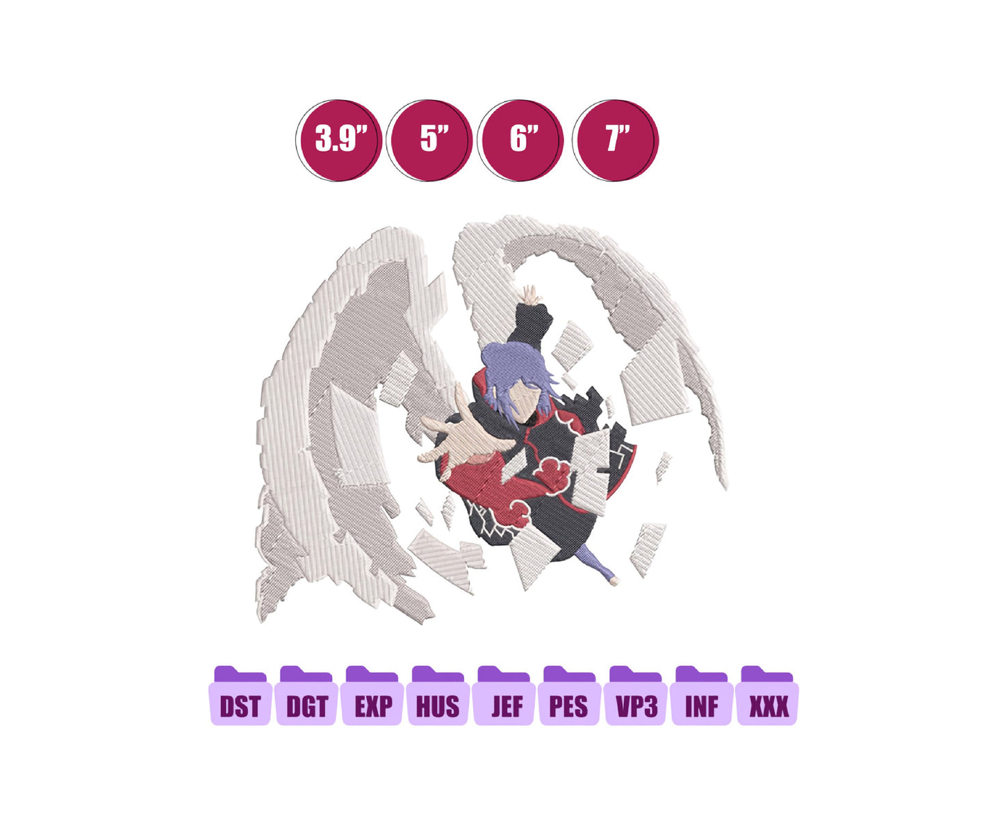 Konan Anime Embroidery Design, Digital Anime Embroidery File 63