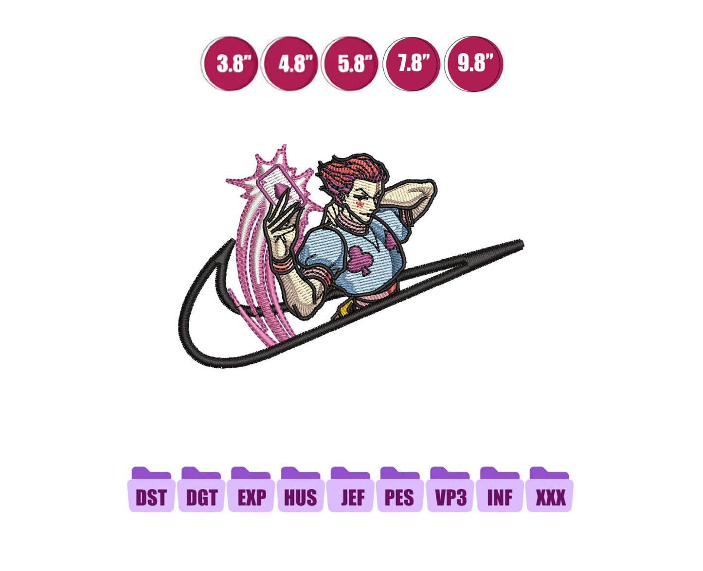 Ni ke Hisoka Anime Embroidery Design, Ni ke Anime Embroidery Designs 63