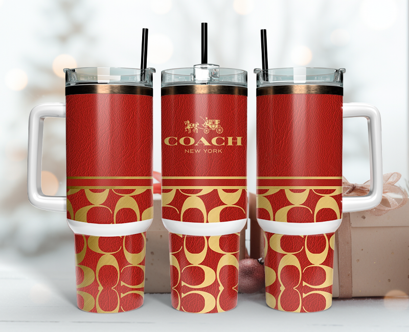Coach Tumbler Wrap 40oz,Tumbler Wrap with Logo Fashion - Instant PNG File 65