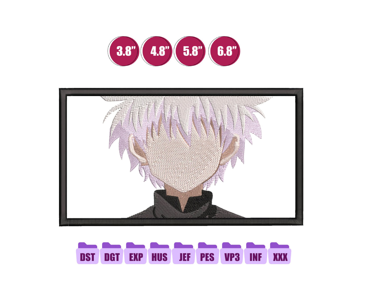 Killua Anime Embroidery Design, Digital Anime Embroidery File 66