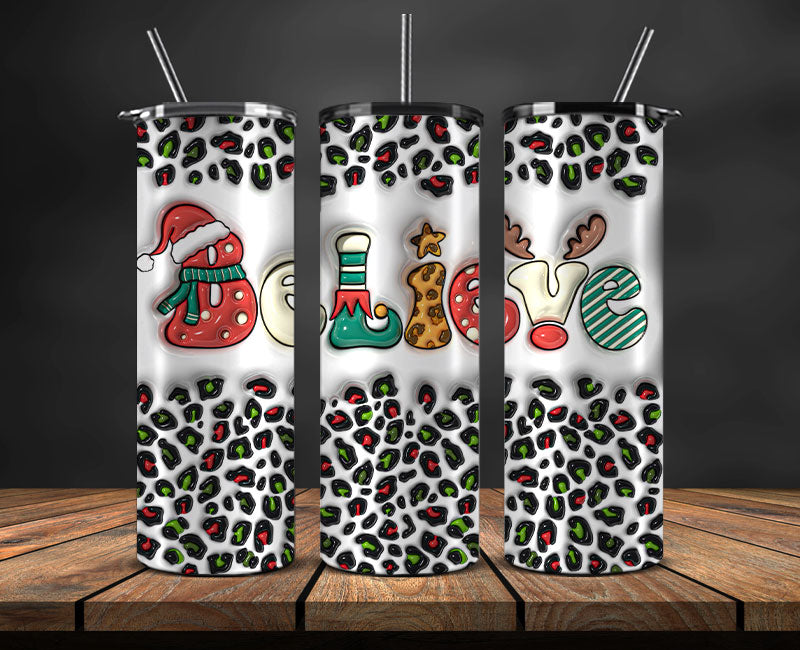 Christmas 20oz Tumbler Wrap PNG, Christmas 3D Inflated Puffy Tumbler Wrap Png, Grinchmas 20oz Png 68