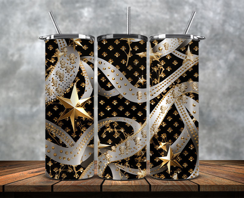 Fashion Tumbler Png, Luxury Skinny Tumbler, Coach Tumbler Png, Pattern Logo Fashion Tumbler Png 06