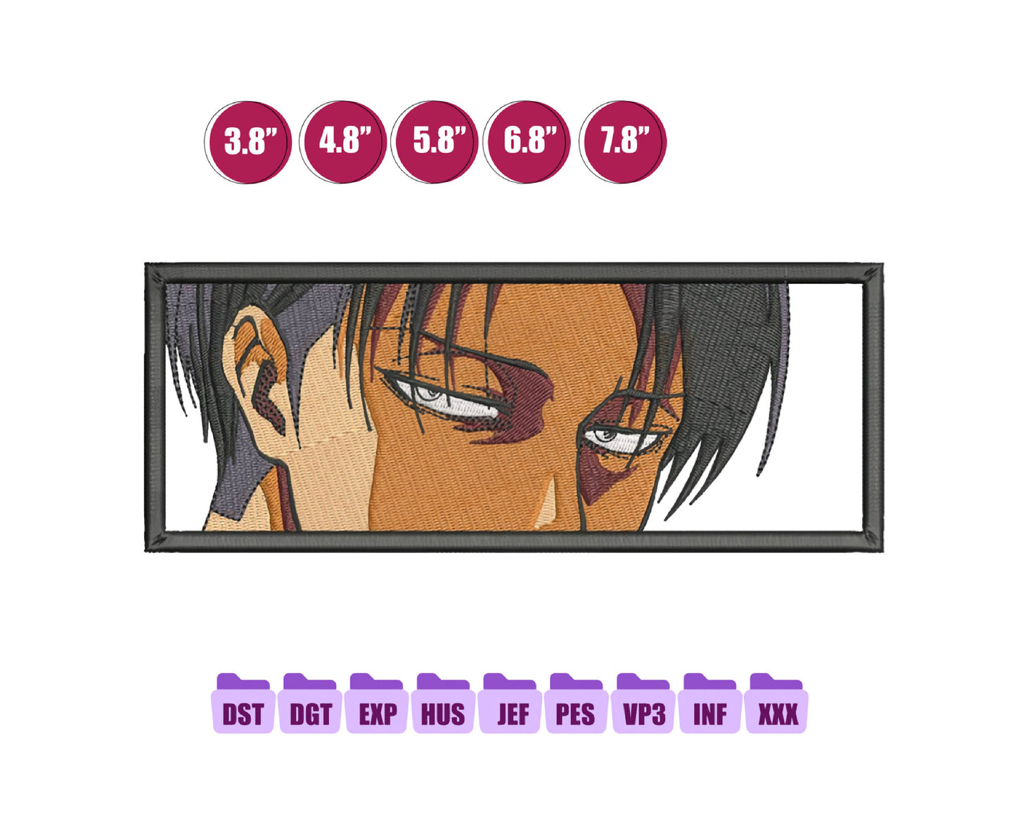 Levi Box Anime Embroidery Design, Digital Anime Embroidery File 71