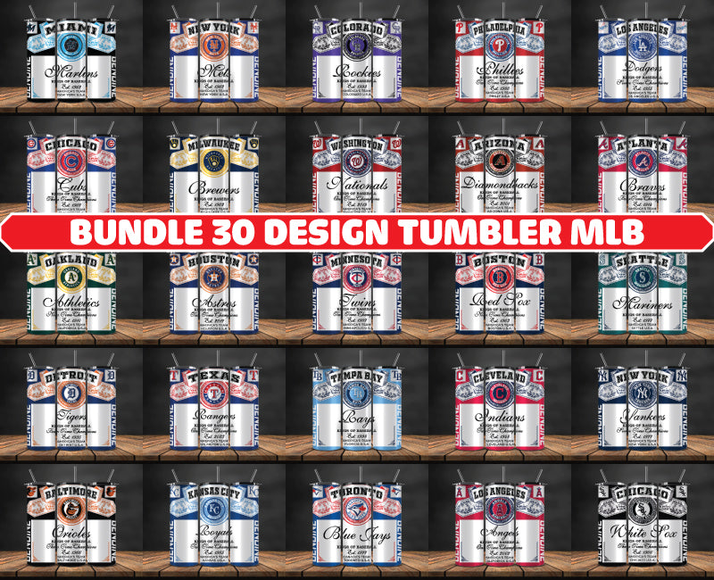 Bundle MLB Logo Tumbler Wrap,MLB Tumbler Wrap Design New, Bundle Sport Tumbler 73
