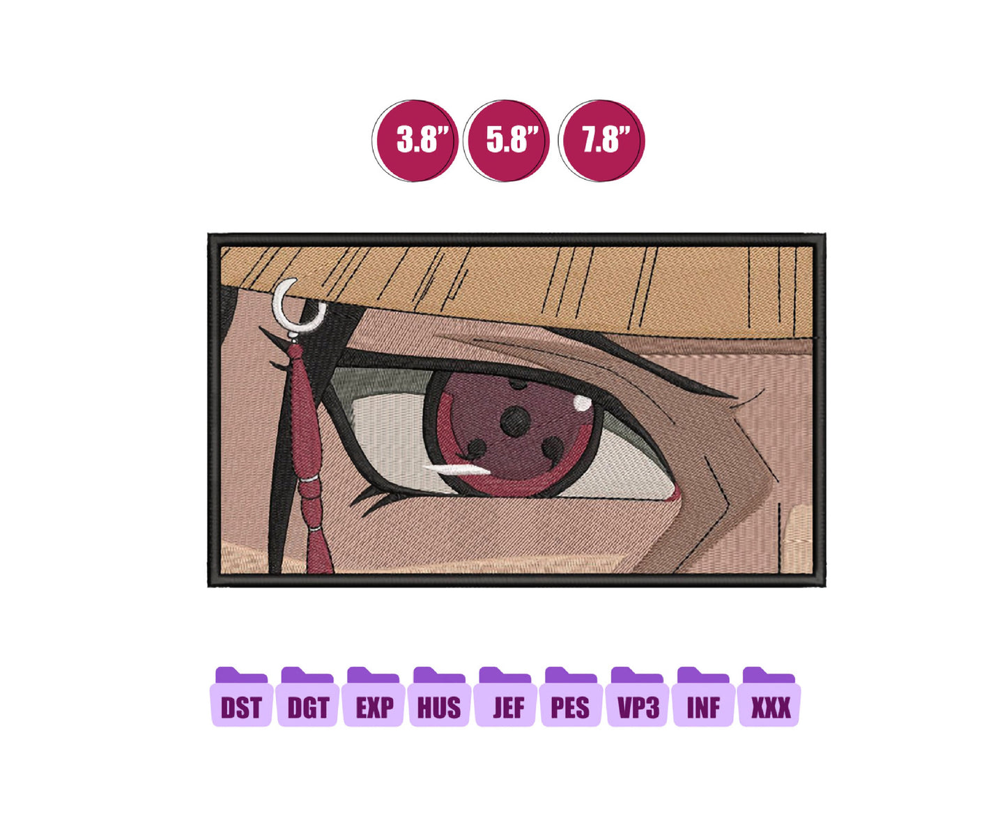 Itachi Eye Anime Embroidery Design, Digital Anime Embroidery File 82