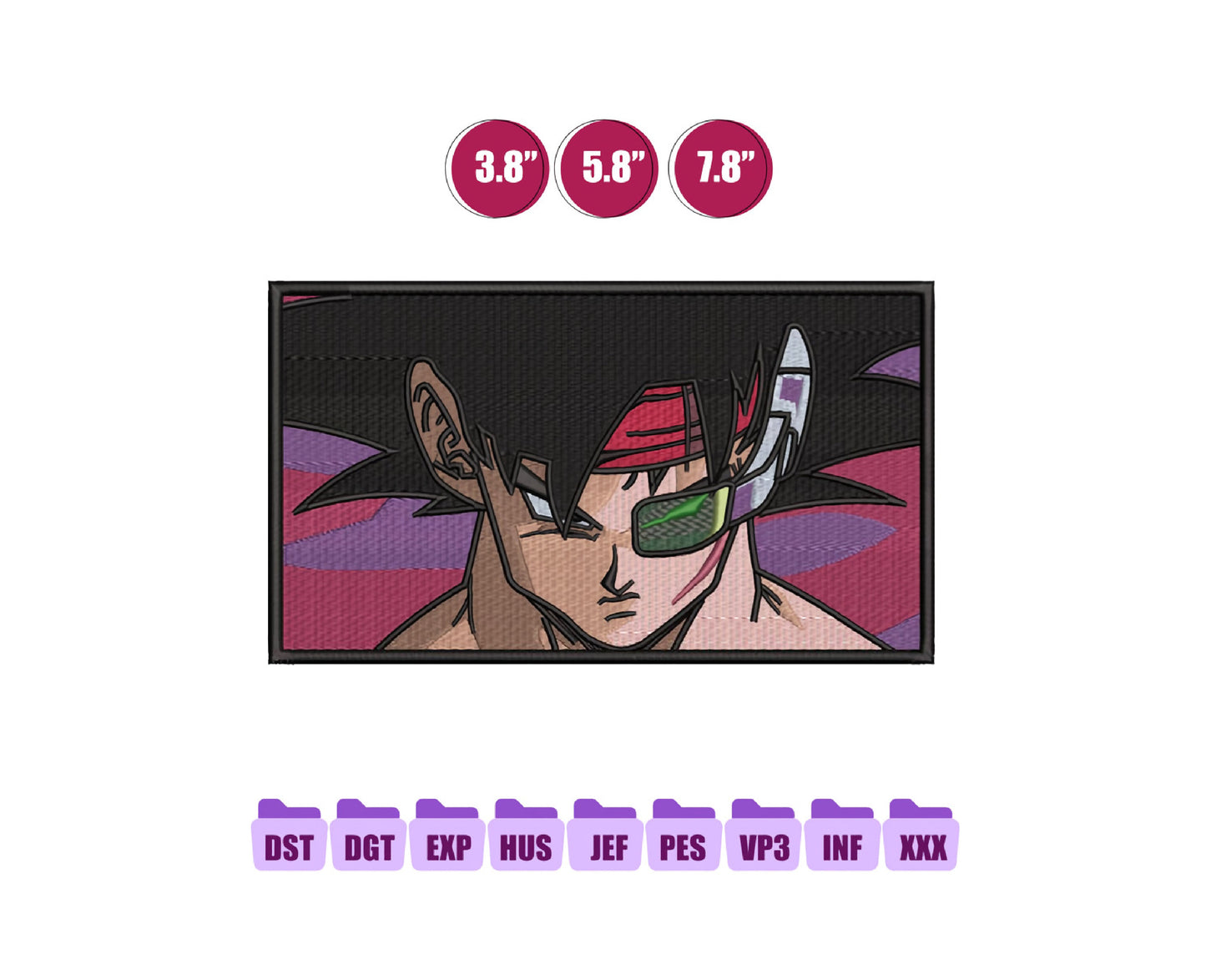 Bardock Anime Embroidery Design, Digital Anime Embroidery File 87