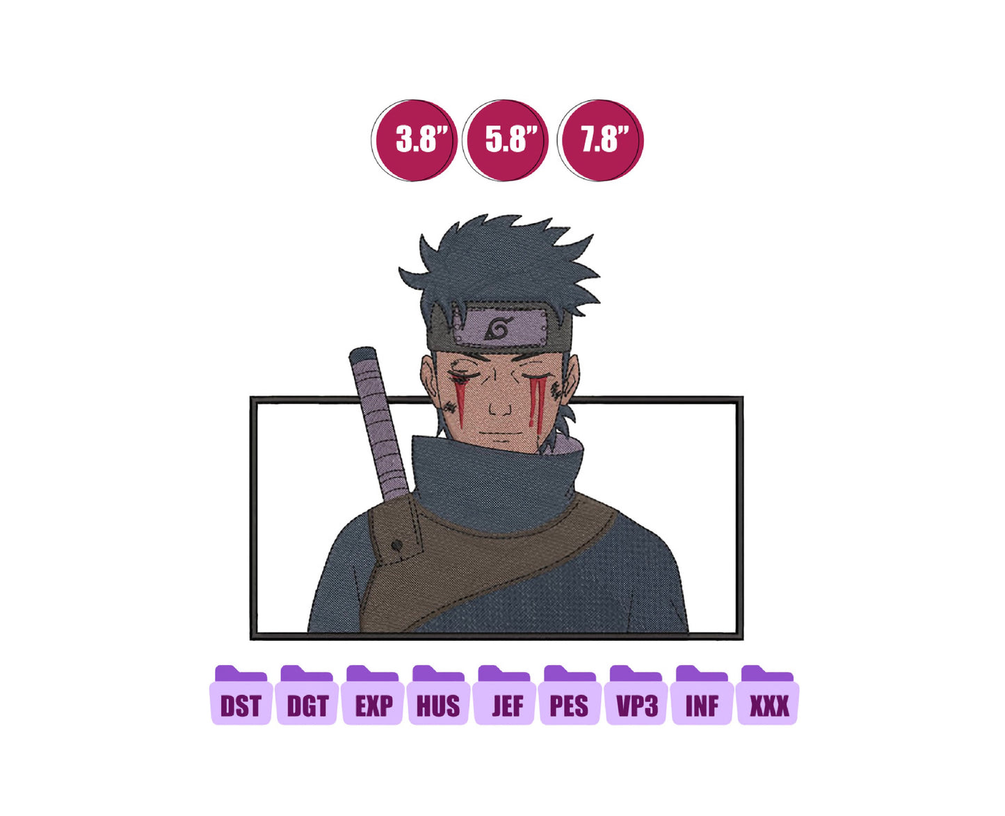 Shisui Waterfall Anime Embroidery Design, Digital Anime Embroidery File 92