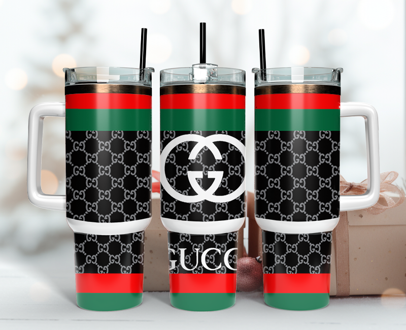 Gucci Tumbler Wrap 40oz,Tumbler Wrap with Logo Fashion - Instant PNG File 92