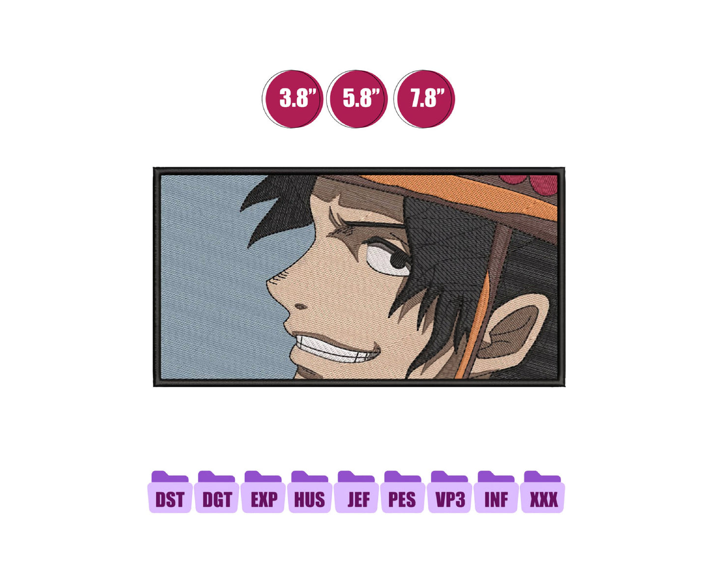 ACE Anime Embroidery Design, Digital Anime Embroidery File 96