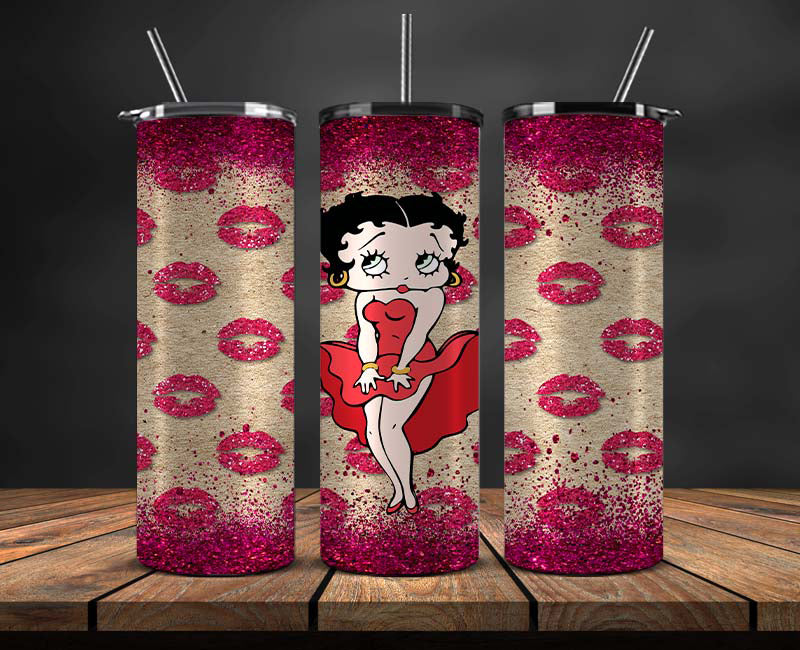 Betty Boop Skinny Tumbler Wrap, Betty Boop Tumbler Wrap ,Betty Boop Design 10