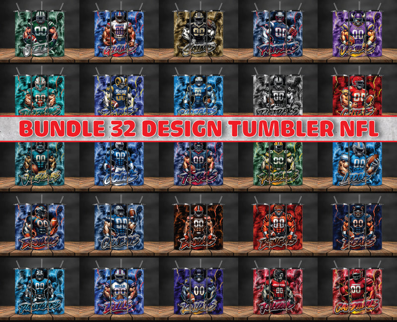 Bundle NFL Logo Tumbler Wrap, Bundle Sport Tumbler 93