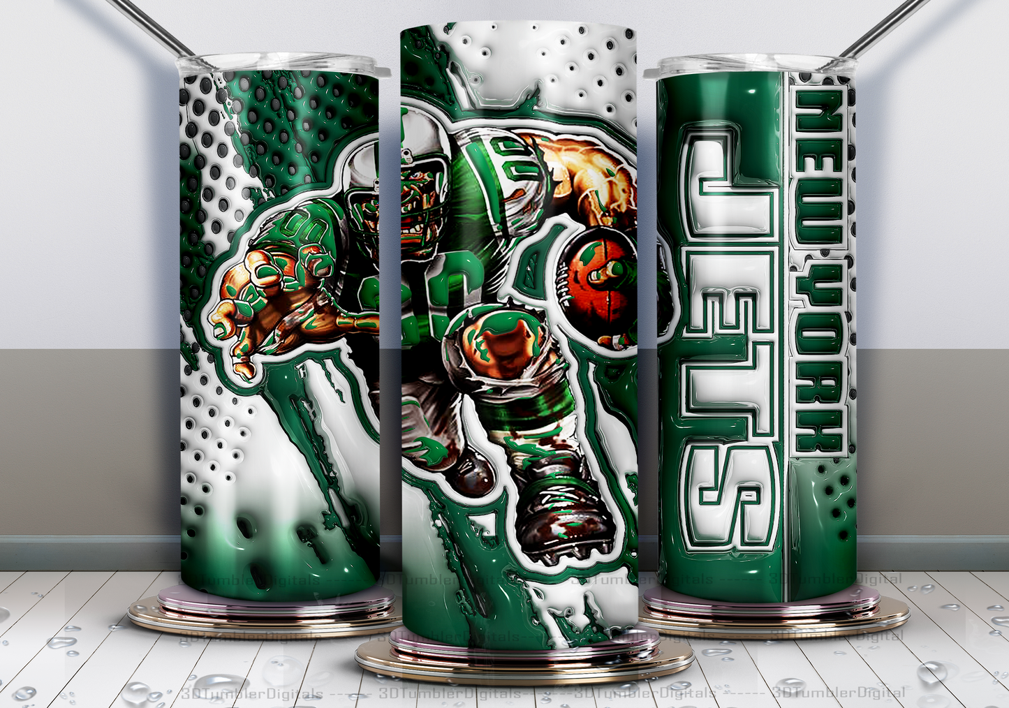 NY Jets Tumbler Wrap , 3D Nfl Tumbler Wrap, Nfl Mascot Tumbler 12