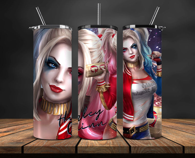 Harley Quinn Tumbler Wrap, Harley Quinn Tumbler 20oz Png,Harley Quinn Tumbler 12
