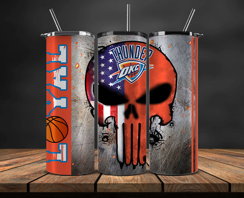 Oklahoma City Thunder Tumbler Wrap Basketball Design,NBA Teams,NBA Sports,Nba Tumbler Wrap,NBA DS-132