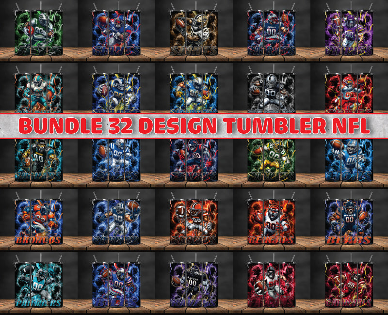 Bundle NFL Logo Tumbler Wrap, Bundle Sport Tumbler 95