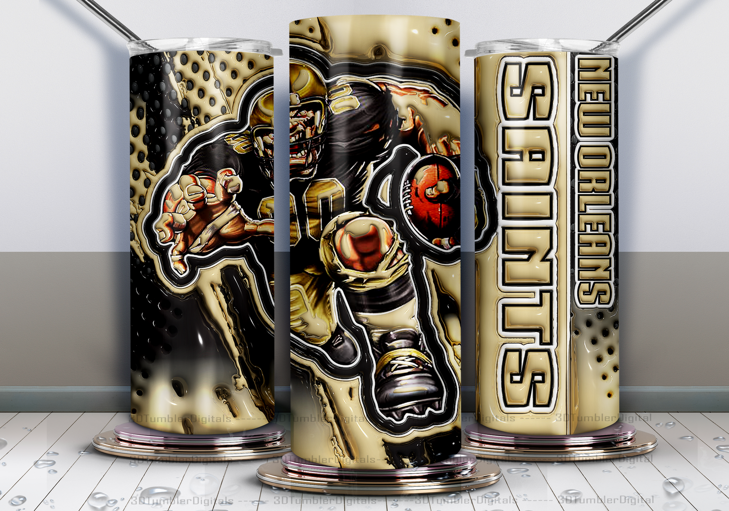 Saints Tumbler Wrap , 3D Nfl Tumbler Wrap, Nfl Mascot Tumbler 14