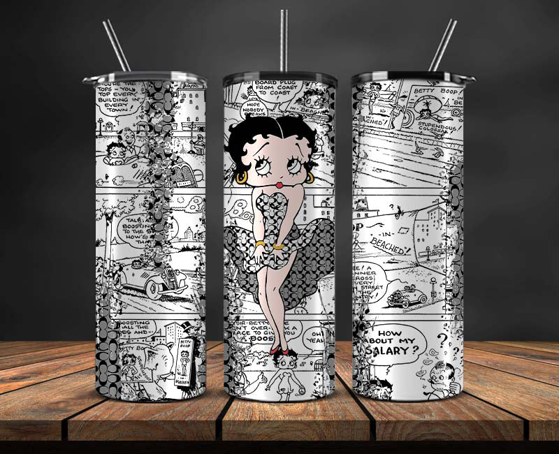 Betty Boop Skinny Tumbler Wrap, Betty Boop Tumbler Wrap ,Betty Boop Design 14