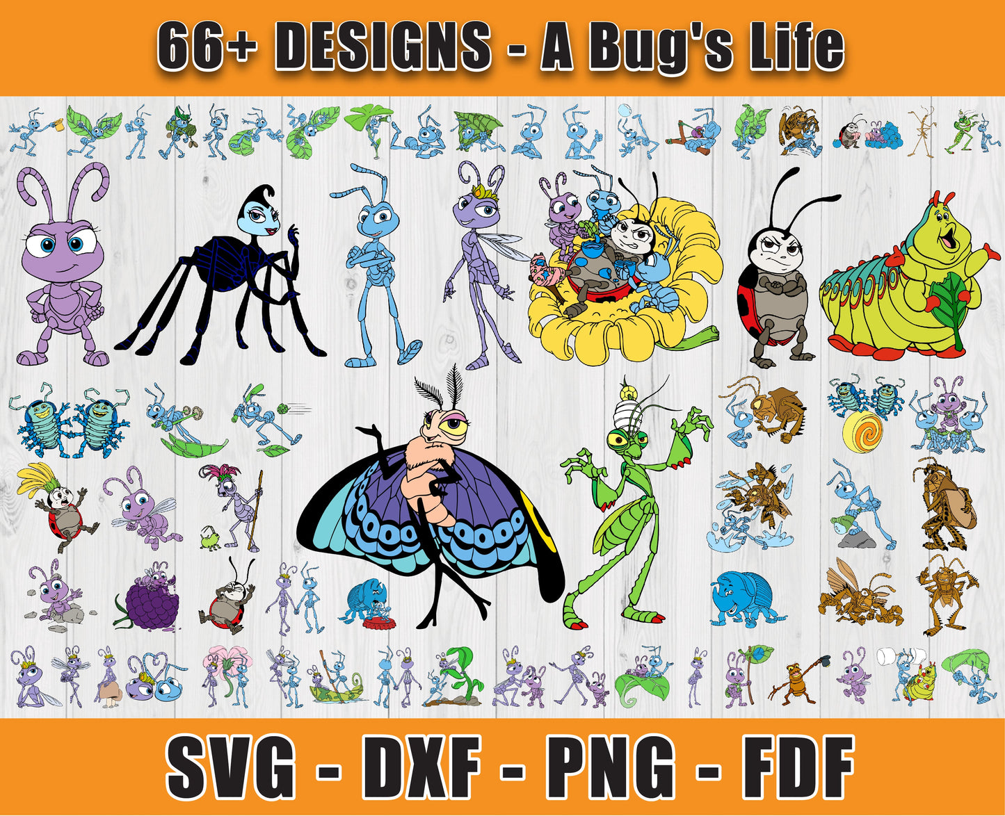66 Designs A Bug's Life Svg Bundle, Bundle Cartoon Svg 01