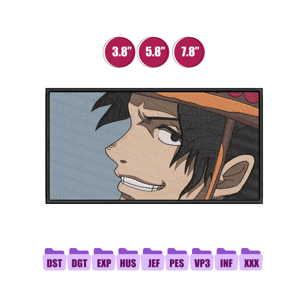 ACE Anime Embroidery Design, One Piece Embroidery 01