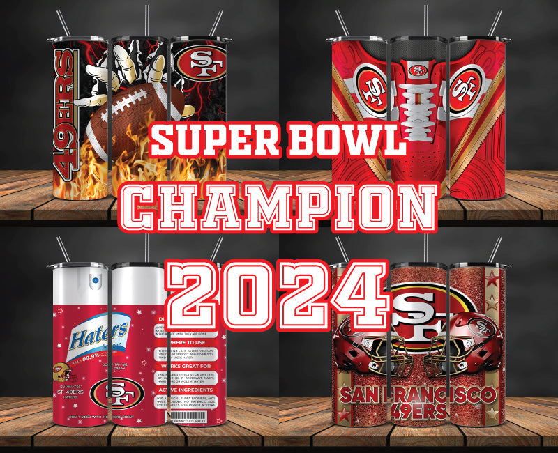 San Francisco 49ers Super Bowl Tumbler Png, Super Bowl 2024 Tumbler Wrap 01