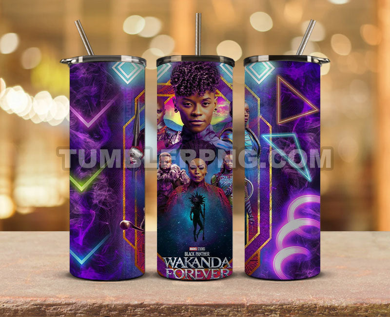 Wakanda Forever Black Panther Skinny Tumbler 20oz Sublimation DesignS for Straight Tumbler Design,Black Panther Tumbler Desing,Wakanda Forever wrap png, Marvel Heroes Tumbler Skinny 16