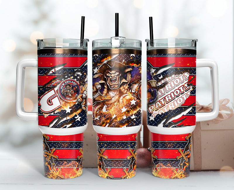 New England Patriots Tumbler 40oz Png, 40oz Tumbler Skinny 22
