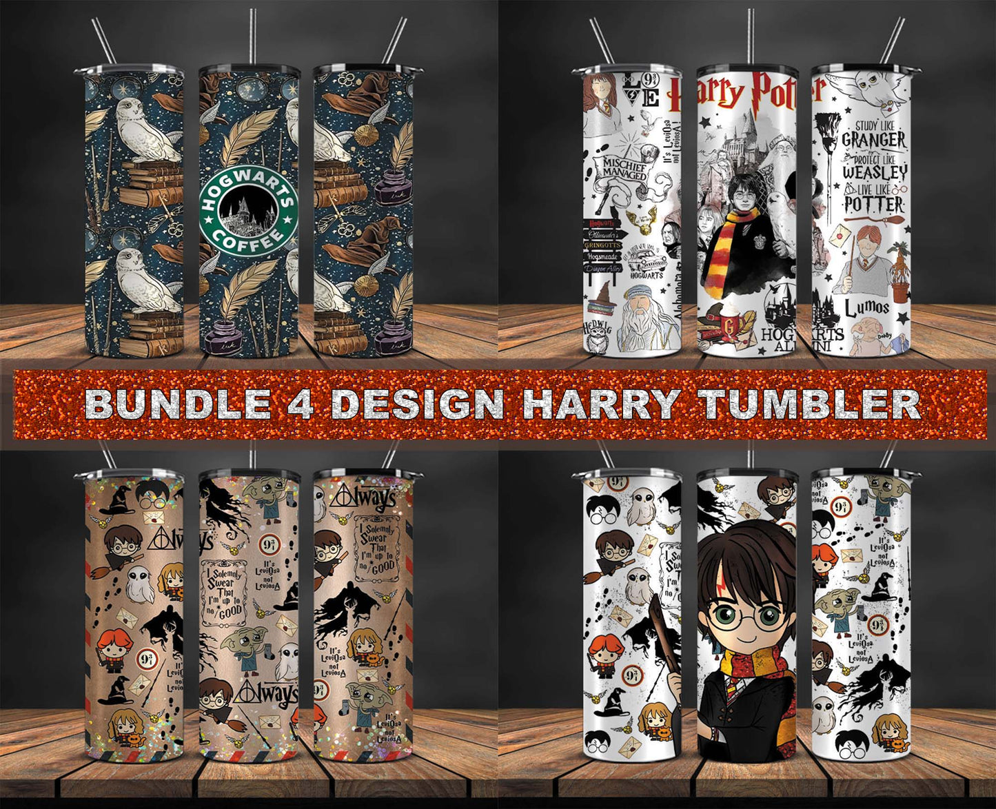 4 Design Harry Skinny Tumbler Wrap ,Harry Magic Tumbler , Magic Tumbler, Movie Tumbler Wrap 22