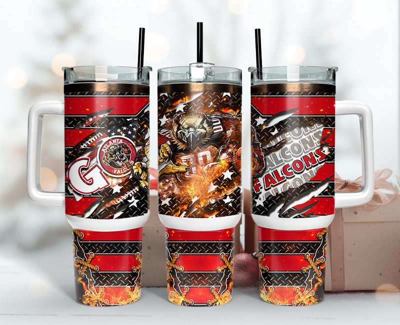 Atlanta Falcons Tumbler 40oz Png, 40oz Tumbler Skinny 02