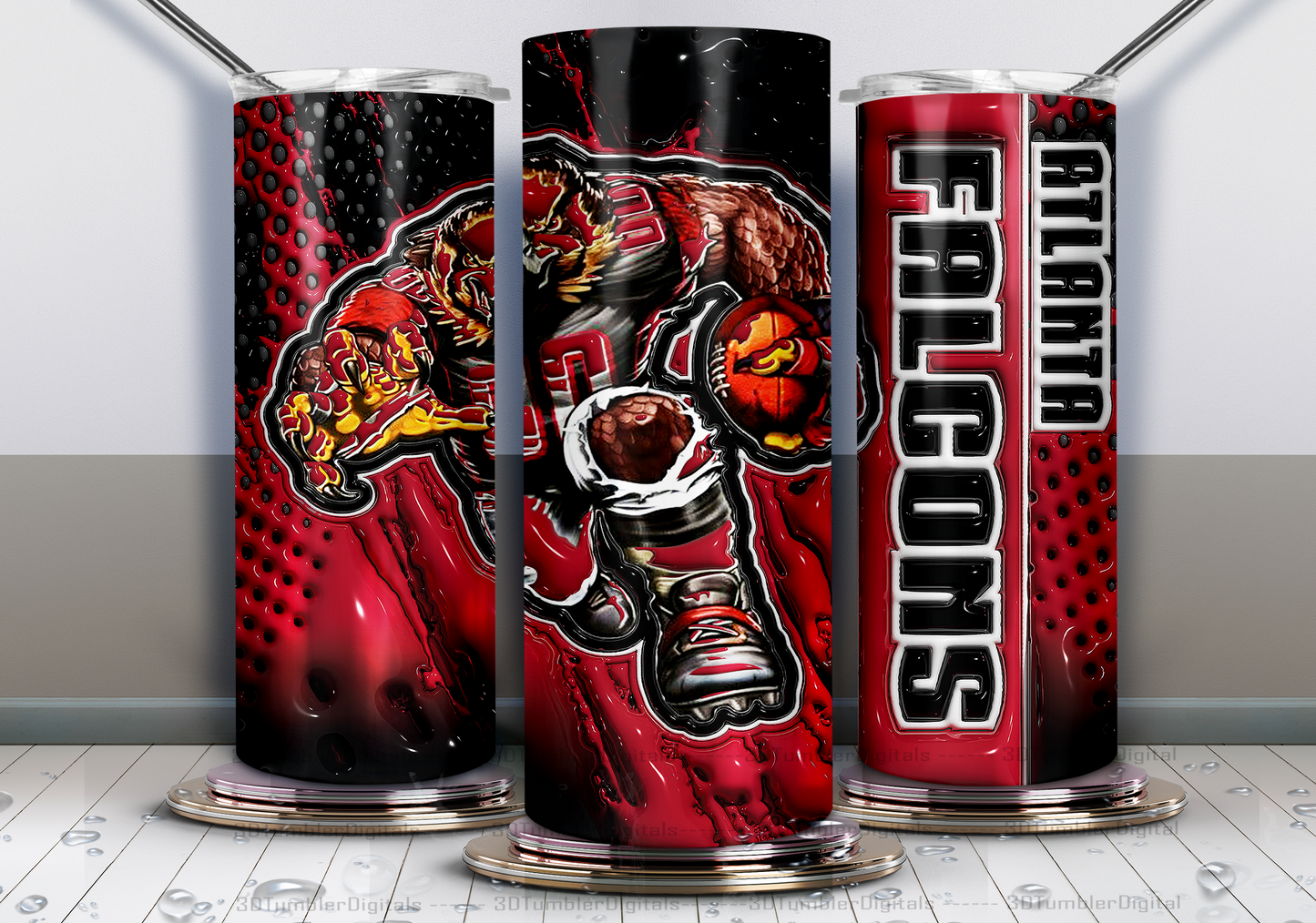 Falcons Tumbler Wrap , 3D Nfl Tumbler Wrap, Nfl Mascot Tumbler 03