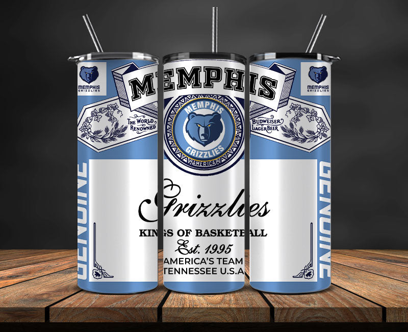 Memphis Grizzlies Tumbler Wrap, NBA Tumbler Png , NBA DS-35