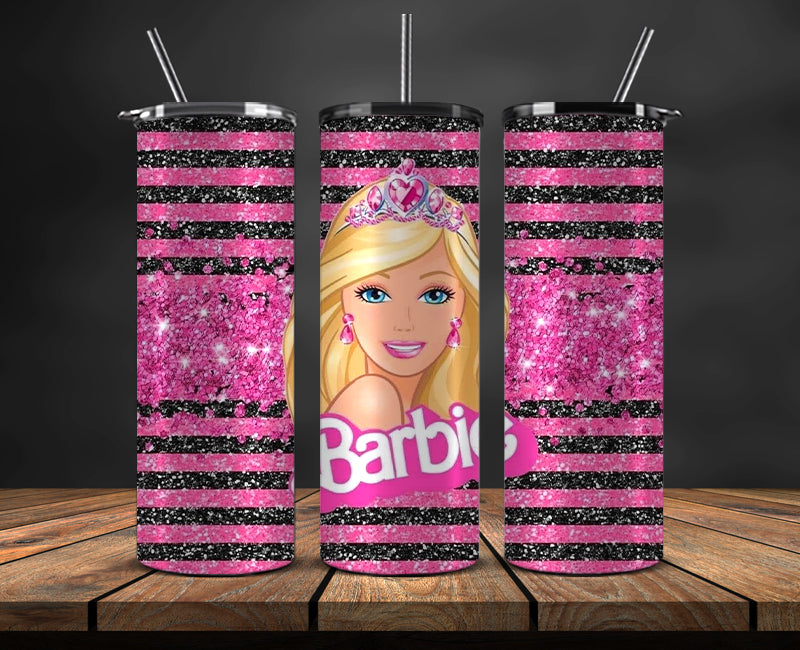 Barbie Tumbler Wrap, Barbie Doll PNG, Barbie Skinny 20oz 03