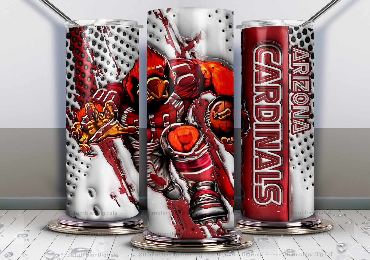 Cardinals Tumbler Wrap , 3D Nfl Tumbler Wrap, Nfl Mascot Tumbler 04