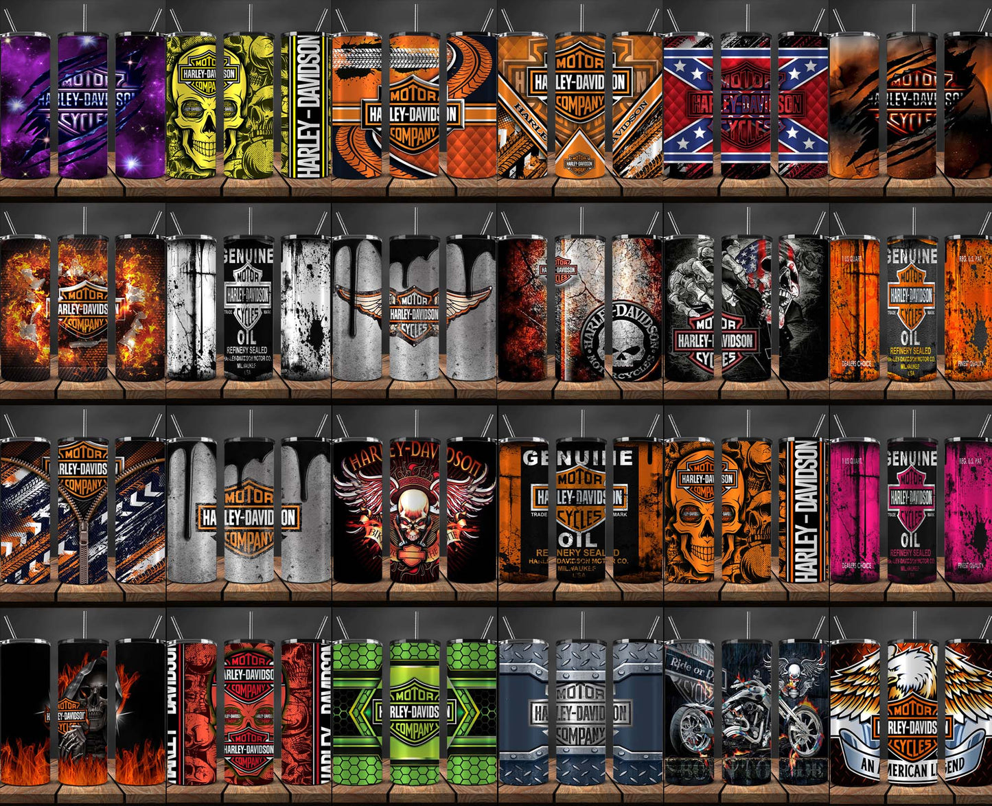 Bundle 50 Design Harley Skinny Tumbler Png, Mega Bundle Motor Harley Digital Tumbler Wrap, Moto Tumbler Wrap 40