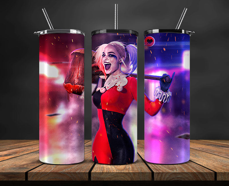 Harley Quinn Tumbler Wrap, Harley Quinn Tumbler 20oz Png,Harley Quinn Tumbler 05