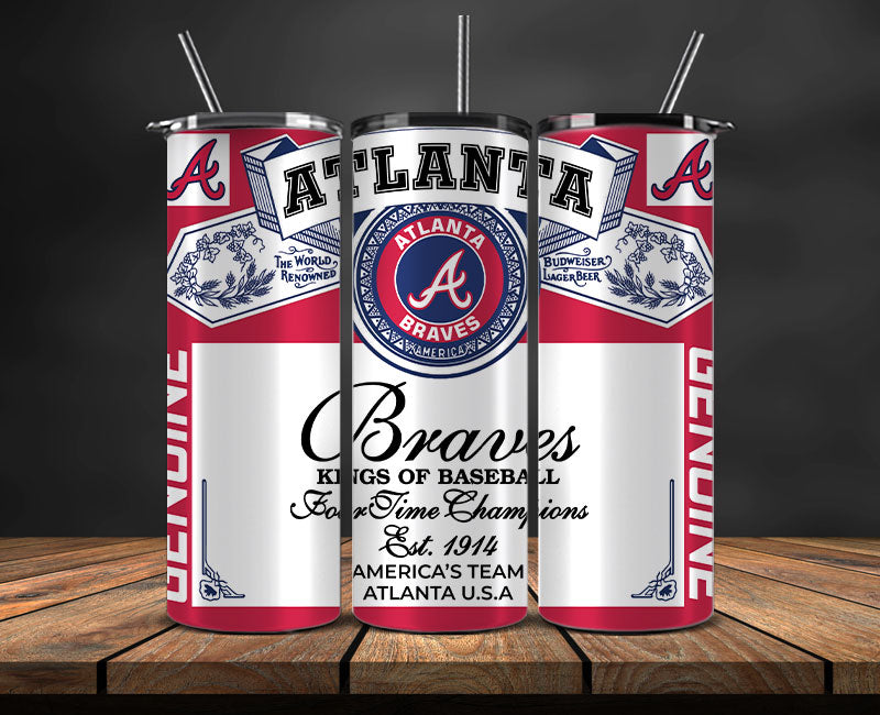 Atlanta Braves Tumbler Wrap, MLB Tumbler Pn , MLB Tumbler Wrap Design New-68