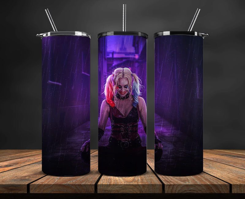 Harley Quinn Tumbler Wrap, Harley Quinn Tumbler 20oz Png,Harley Quinn Tumbler 06