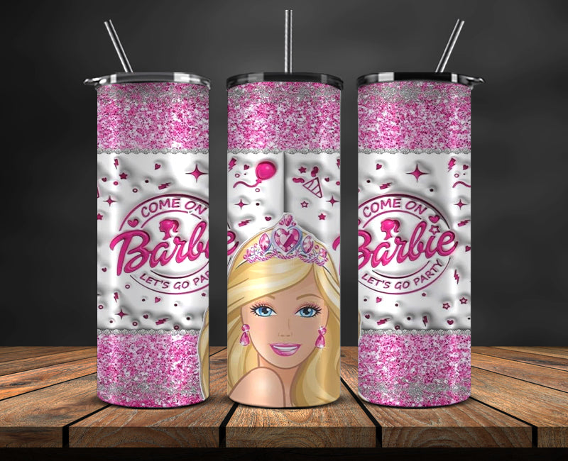 Barbie Tumbler Wrap, Barbie Doll PNG, Barbie Skinny 20oz 07