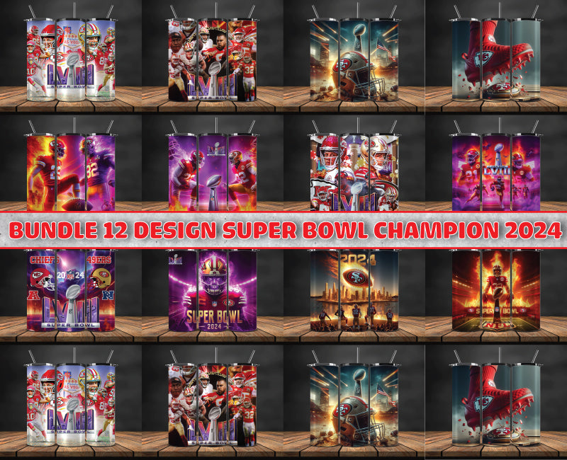 Bundle Kansas City Chiefs Vs San Francisco 49ers Super Bowl Tumbler Png, Super Bowl 2024 Tumbler Wrap 84