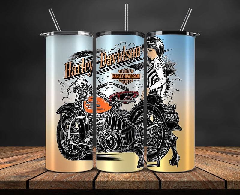 Harley Skinny Tumbler Png, Motor Harley Digital Tumbler Wrap, Moto Tumbler Wrap Design 87