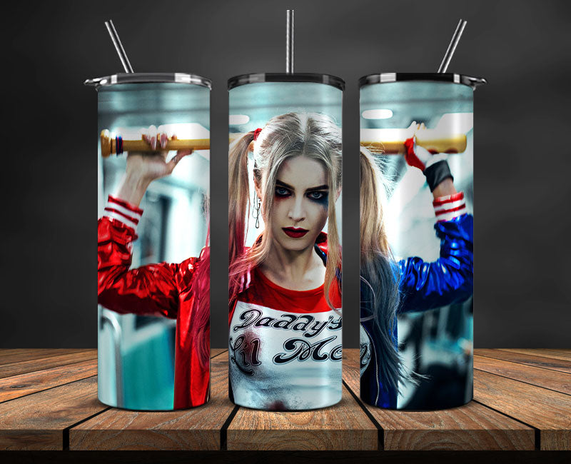 Harley Quinn Tumbler Wrap, Harley Quinn Tumbler 20oz Png,Harley Quinn Tumbler 08
