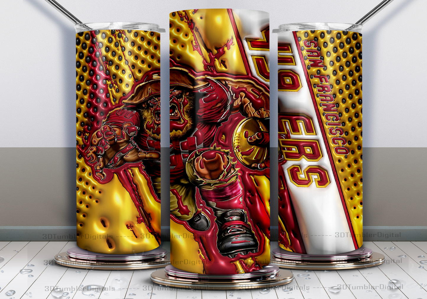 49ers Tumbler Wrap , 3D Nfl Tumbler Wrap, Nfl Mascot Tumbler 09